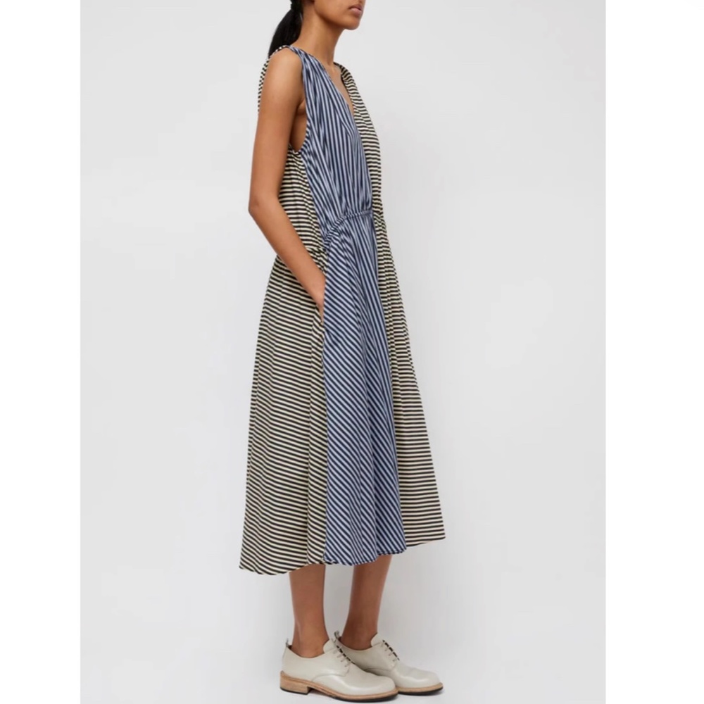 NWT NO.6 Leigh Midi Dress - Stripe Combo Blue Black White Causal Cotton - Picture 5 of 13